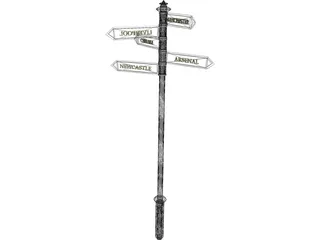 Street Sign UK 3D Model preview