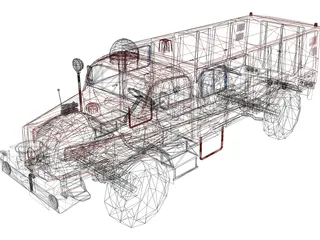 Mercedes-Benz Fire Truck 3D Model preview