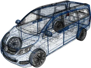 Mercedes-Benz V-Class CDI (2014) 3D Model preview