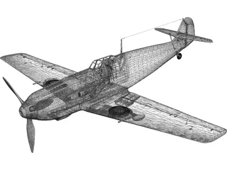 Messersmitt BF-109E 3D Model preview
