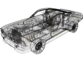 Ford Mustang Shelby GT500 Eleanor (1967) 3D Model preview