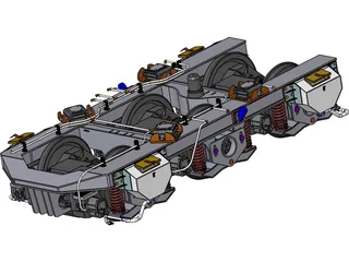 Bogie 3 Axle 3D Model preview