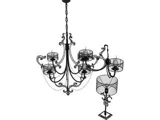 Cantori Lago Lamps 3D Model preview