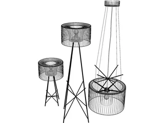 Flos Ray Lamps 3D Model preview