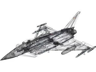 Eurofighter Typhoon 3D Model preview