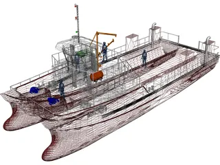 Tug Boat 3D Model preview