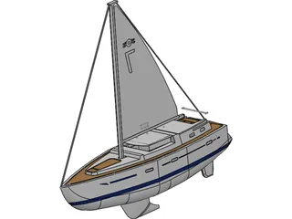 Oyster Sailboat 3D Model preview