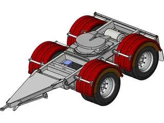 Tandem Axle Dolly 1540 Axle Centers 3D Model preview