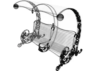 Garden Bench 3D Model preview