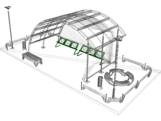 Bus Stop 3D Model preview