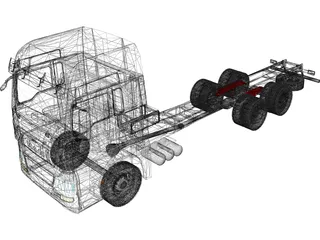 MAN TGX 6X4 Cab 3D Model preview