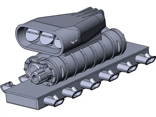 Intake Manifold with Supercharger 3D Model preview