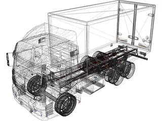 Mercedes-Benz Axor 3-Axle Cab 3D Model preview