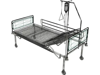 Hospital Bed 3D Model preview