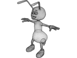 Bee Cartoon Character 3D Model preview
