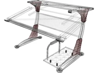 Modern Office Desk 3D Model preview