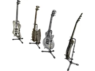 Electric Guitars Collection 3D Model preview