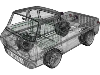 Ford E100 Econoline Dragster (1961-1967) 3D Model preview