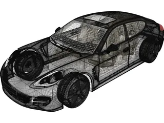 Porsche Panamera (2010) 3D Model preview
