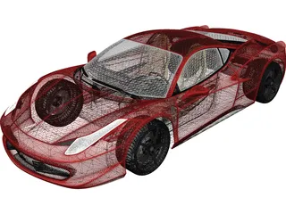 Ferrari 458 Italia 3D Model preview