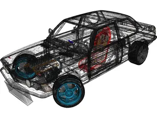 BMW E21 Drift Edition 3D Model preview
