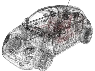 Fiat 500 (2008) 3D Model preview