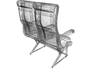 Commercial Jet Seat 3D Model preview