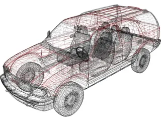 GMC Jimmy (1995) 3D Model preview