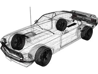 Ford Mustang Boss 302 (1969) 3D Model preview