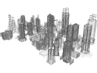 Skyscrapers Collection 3D Model preview