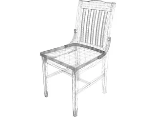 Old American School Chair 3D Model preview