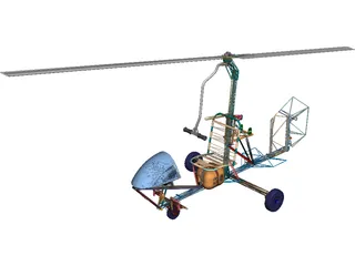 Bensen B-6 Gyrocopter 3D Model preview