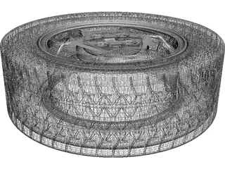 Wheel with Tyre 3D Model preview