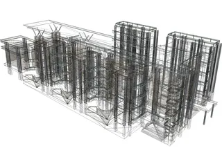 Apartment Building 3D Model preview