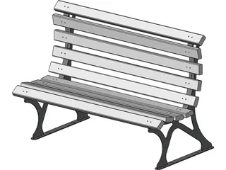 Park Bench 3D Model preview