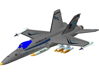 FA-18 Hornet 3D Model preview