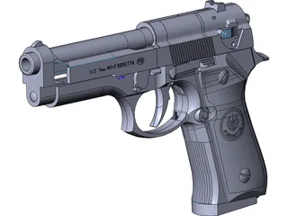 Beretta 92FS 3D Model preview