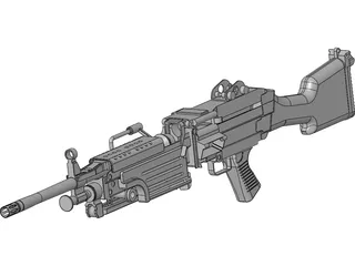 FN Herstal Minimi 3D Model preview