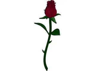 Rose Flower 3D Model preview