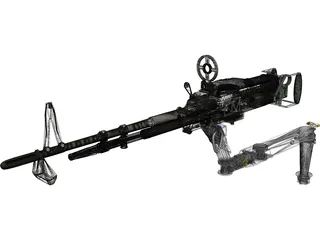 M60 7.62mm Machine Gun and Arm 3D Model preview