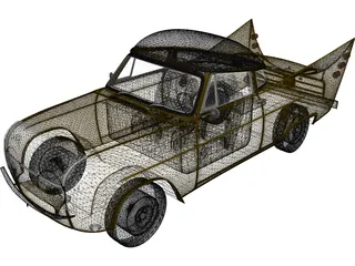 Mr. Beep Cartoon Car 3D Model preview