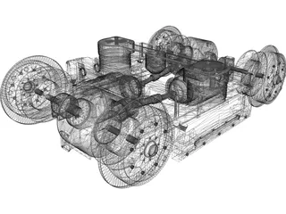 Konstal 105 Tram Rail 3D Model preview