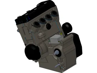 Suzuki GSX-R600 K1-3 Engine 3D Model preview