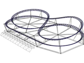 Roller Coaster 3D Model preview
