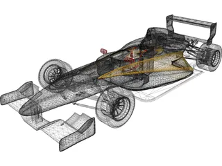 Formula 2000 Racing Car 3D Model preview