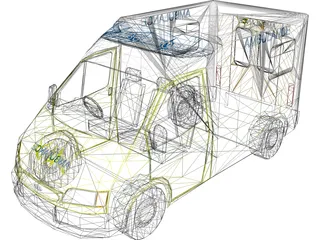 Ford Transit Ambulance 3D Model preview