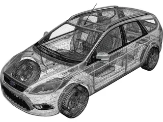 Ford Focus Station Wagon (2008) 3D Model preview
