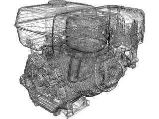 Honda GX240-270 Engine 3D Model preview