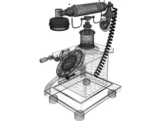 Crosley Old Phone 3D Model preview