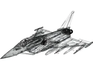 Eurofighter Typhoon 3D Model preview